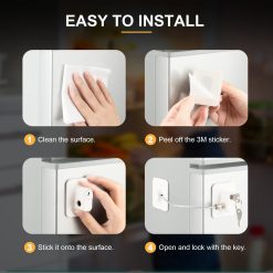 Locks for Refrigerator, 4 Pack Fridge Lock with Keys, Lock for a Fridge,White Refrigerator Lock(white) 8 V1192 AZ W 2862 03