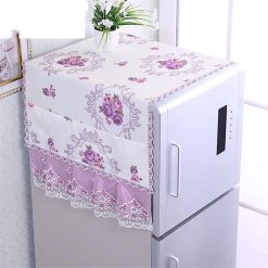 Fridge Dust Cover Washer And Dryer Top Refrigerator Dust Proof Cover with Storage Pockets 55*140cm - Purple