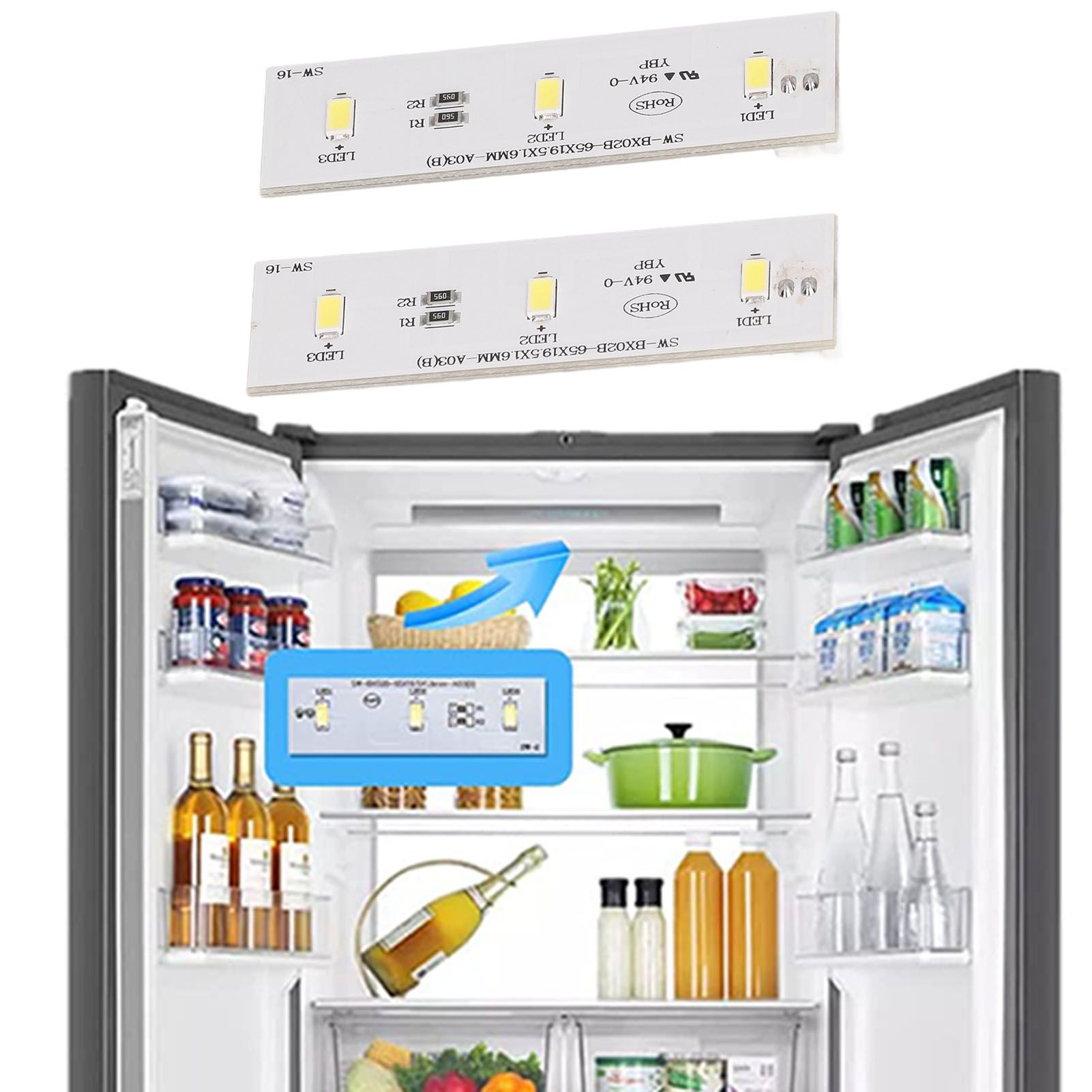 2Pcs Refrigerator LED Light Strip Bar Replacement Freezer Refrigerator Light Strip Bar Repair Part for SW BX02B DC 12V 12 2Pcs Refrigerator LED Light Strip Bar Replacement Freezer Refrigerator Light Strip Bar Repair Part for SW BX02B DC 12V - Image 12