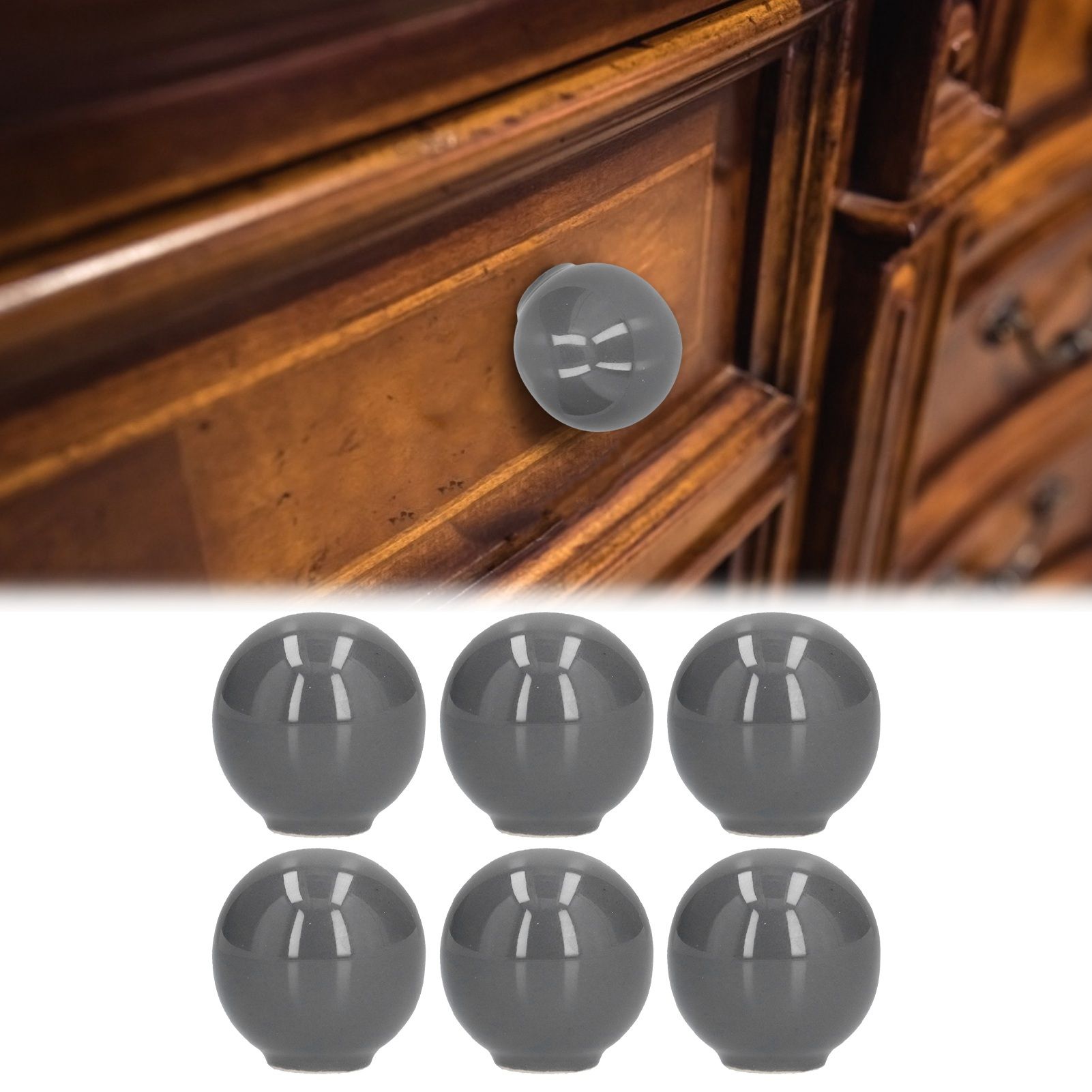 Cabinet Knobs No Fading Beautiful Exquisite DIY Zinc Alloy Modern Simple Drawer KnobsGrey 12 Cabinet Knobs No Fading Beautiful Exquisite DIY Zinc Alloy Modern Simple Drawer KnobsGrey - Image 12