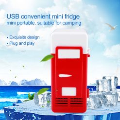 Alternative view of LED Mini USB Refrigerator USB Refrigerator Drinks Beverage Cans Refrigerator and Heater Red