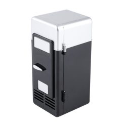 Alternative view of LED Mini USB Refrigerator USB Refrigerator Drinks Beverage Cans Refrigerator and Heater Black