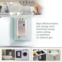 220V 3800W Mini Electric Tankless Instant Hot Water Heater Bathroom Kitchen Washing Golden 25 V1294 YM0722 JYA02273 01 11