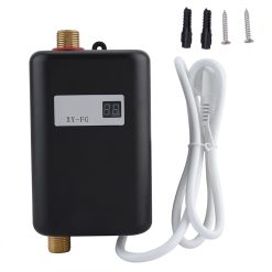 220V 3800W Mini Electric Tankless Instant Hot Water Heater Bathroom Kitchen Washing Black