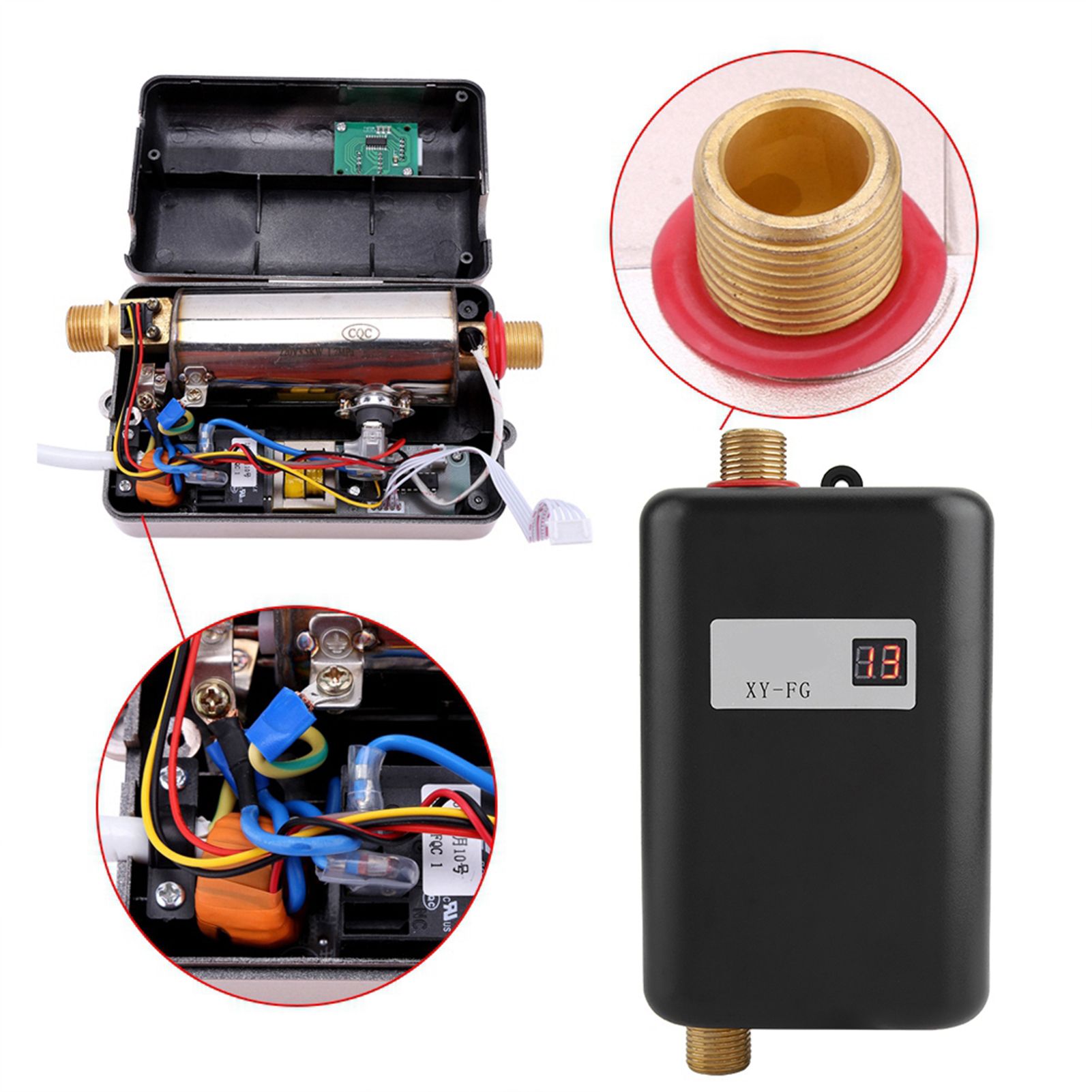220V 3800W Mini Electric Tankless Instant Hot Water Heater Bathroom Kitchen Washing Black 8 220V 3800W Mini Electric Tankless Instant Hot Water Heater Bathroom Kitchen Washing Black - Image 8