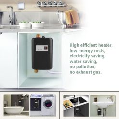 220V 3800W Mini Electric Tankless Instant Hot Water Heater Bathroom Kitchen Washing Black 18 V1294 YM0722 JYA02273 02 08