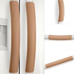 Alternative view of Refrigerator Door Handle Covers, 5PCS, Leather Kitchen Appliance Handle Covers Keep Your Fridge Microwave Oven Stove Dishwasher Clean,Trimmable and One Size Fits All (light brown)