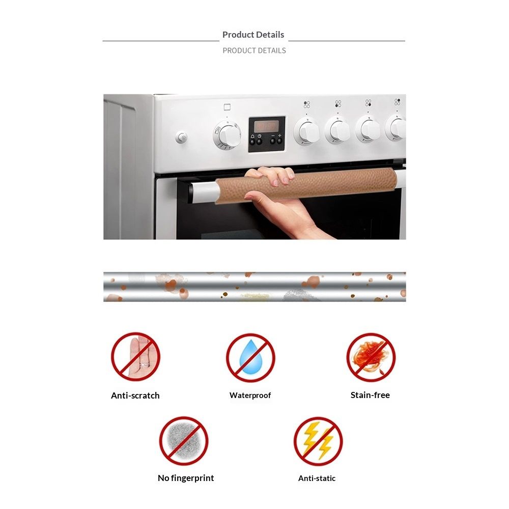 Refrigerator Door Handle Covers, 5PCS, Leather Kitchen Appliance Handle Covers Keep Your Fridge Microwave Oven Stove Dishwasher Clean,Trimmable and One Size Fits All (light brown) 4 Refrigerator Door Handle Covers, 5PCS, Leather Kitchen Appliance Handle Covers Keep Your Fridge Microwave Oven Stove Dishwasher Clean,Trimmable and One Size Fits All (light brown) - Image 4