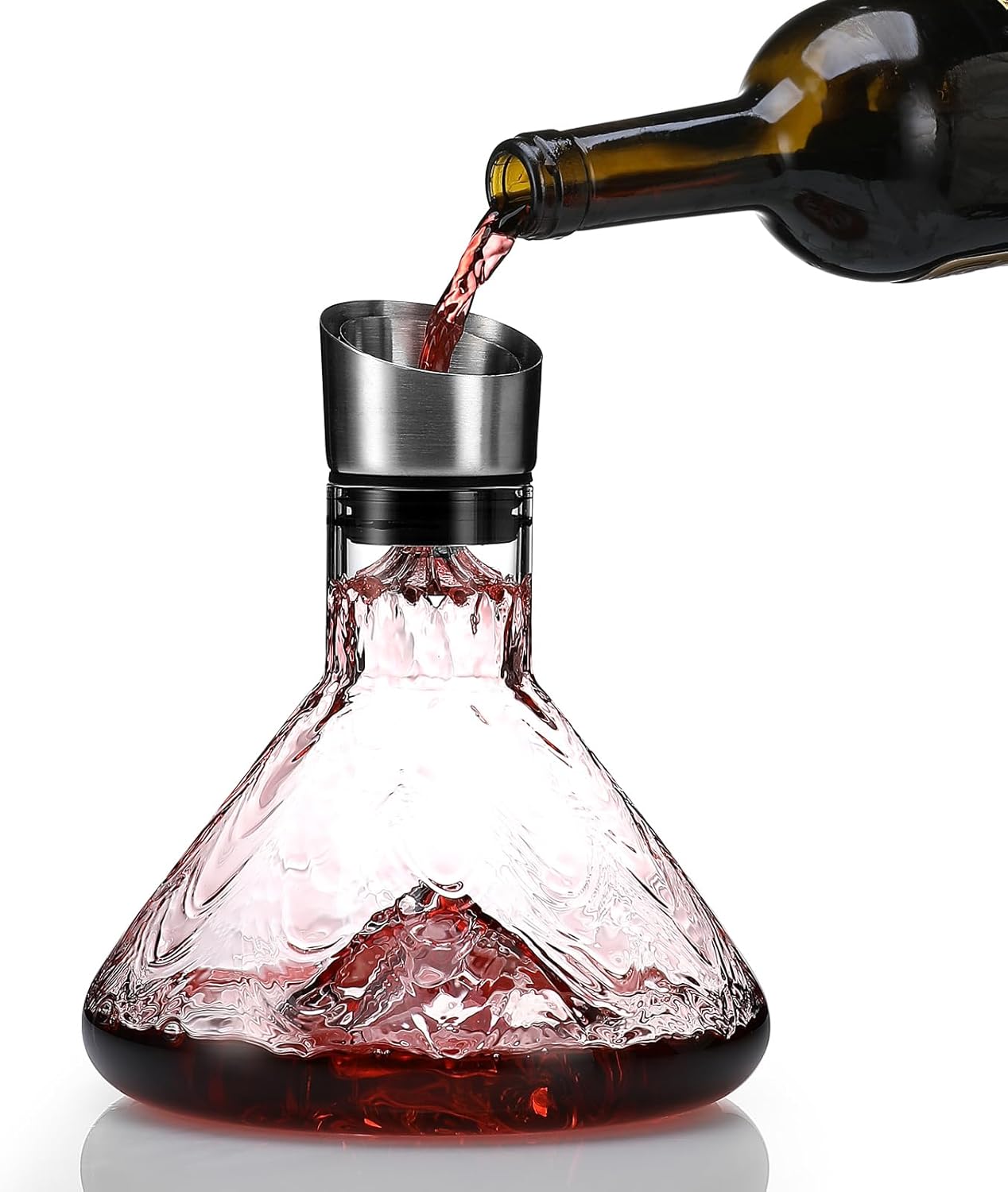 CARLA HOME Iceberg Wine Decanter with Aerator Filter and Lid 1 CARLA HOME Iceberg Wine Decanter with Aerator Filter and Lid