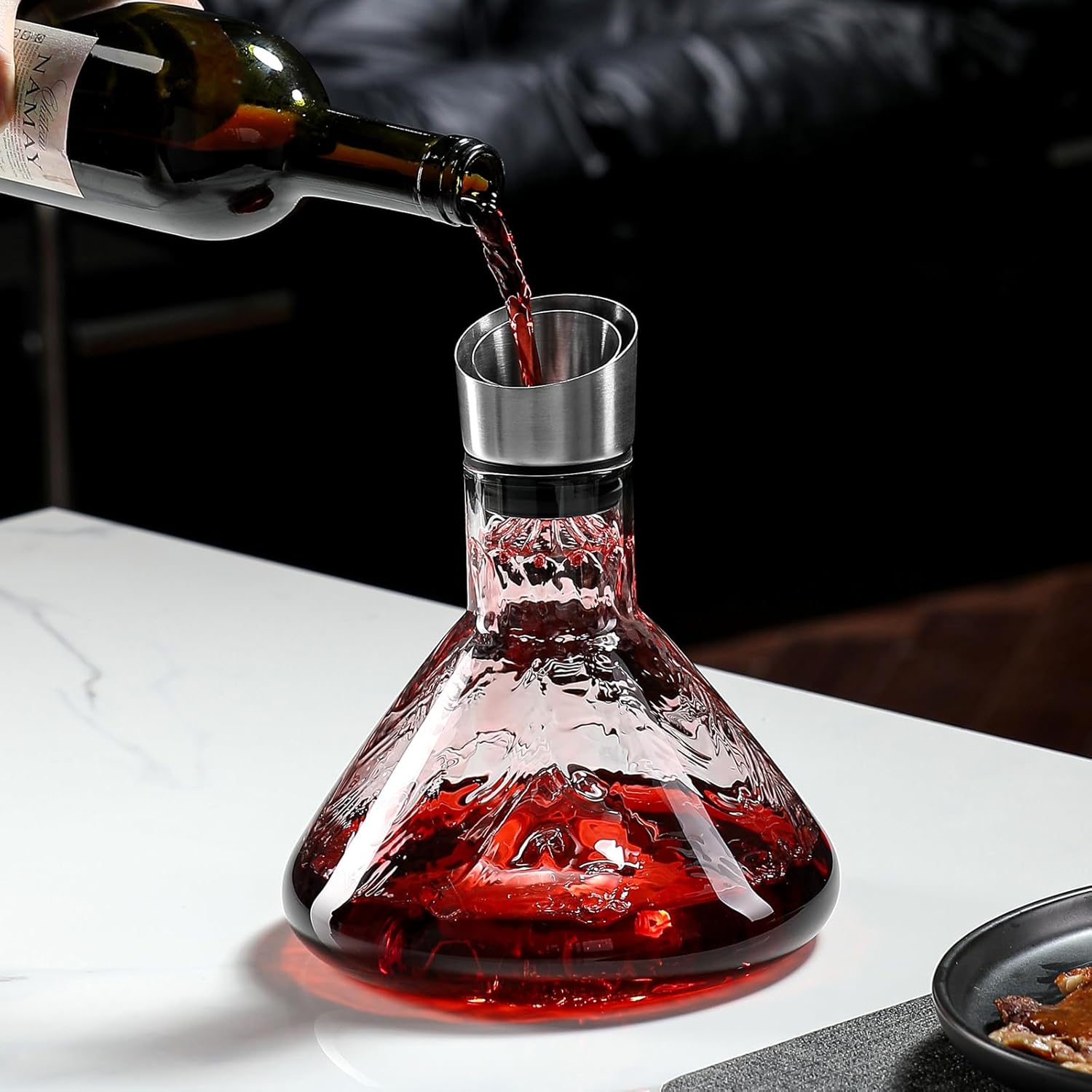CARLA HOME Iceberg Wine Decanter with Aerator Filter and Lid 2 CARLA HOME Iceberg Wine Decanter with Aerator Filter and Lid - Image 2