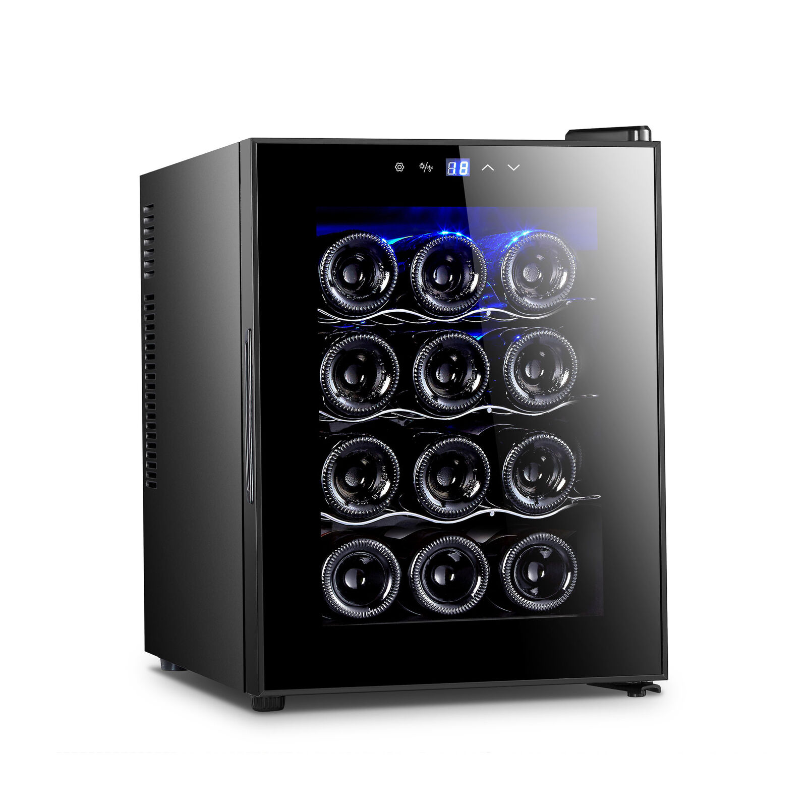 12 Bottle Thermoelectric Wine Fridge, 65W, UV Protected Glass Door, Soft LED Illumination 1 12 Bottle Thermoelectric Wine Fridge, 65W, UV Protected Glass Door, Soft LED Illumination