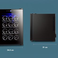 Alternative view of 12 Bottle Thermoelectric Wine Fridge, 65W, UV Protected Glass Door, Soft LED Illumination
