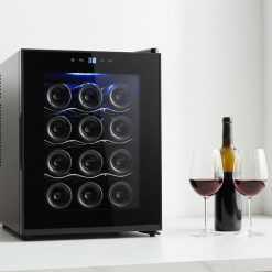 12 Bottle Thermoelectric Wine Fridge, 65W, UV Protected Glass Door, Soft LED Illumination 9 V196 BF12 202603021405 03