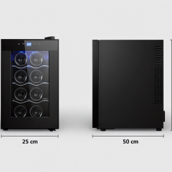 Alternative view of 8 Bottle Thermoelectric Wine Fridge, 65W, UV Protected Glass Door, Soft LED Illumination