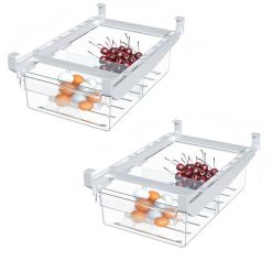 Alternative view of 2PCS Adjustable Fridge Drawer Storage Box Under Shelf Refrigerator Organizer