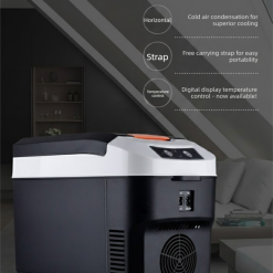 Alternative view of 10L Portable Electric Cooler & Warmer Car Fridge with Digital Display 12V/240V Dual Power for Camping Road Trips & Home Office Brown