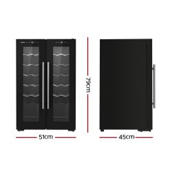 Alternative view of Devanti Wine Fridge Cooler Dual Zone 24 Bottles