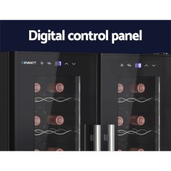 Devanti Wine Fridge Cooler Dual Zone 24 Bottles 11 WC 24B 2D BK 96573 05