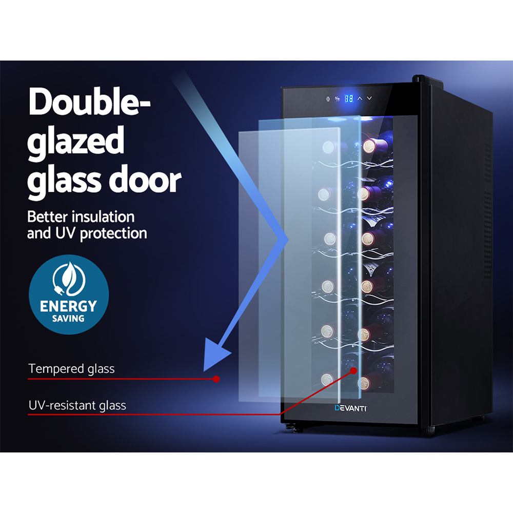 Devanti Wine Fridge Cooler 12 Bottles 6 Devanti Wine Fridge Cooler 12 Bottles - Image 6