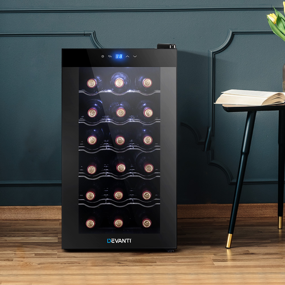 Devanti Wine Fridge Cooler 18 Bottles 1 Devanti Wine Fridge Cooler 18 Bottles