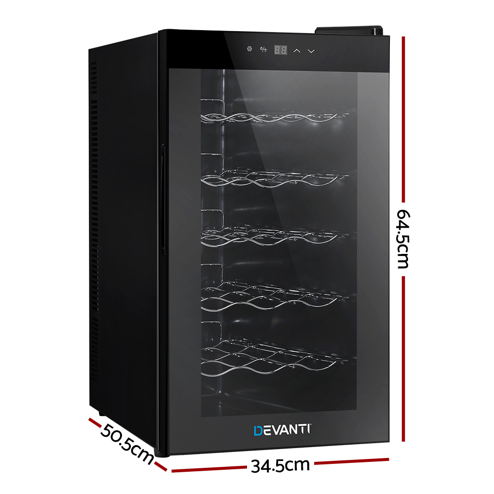 Devanti Wine Fridge Cooler 18 Bottles 2 Devanti Wine Fridge Cooler 18 Bottles - Image 2