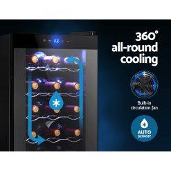 Devanti Wine Fridge Cooler 18 Bottles 11 WC 50A 18B BK 202502281900 03