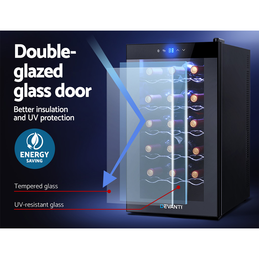 Devanti Wine Fridge Cooler 18 Bottles 6 Devanti Wine Fridge Cooler 18 Bottles - Image 6