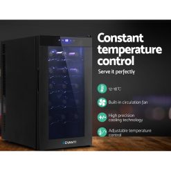 Devanti Wine Fridge Cooler 18 Bottles 14 WC 50A 18B BK 202502281900 06