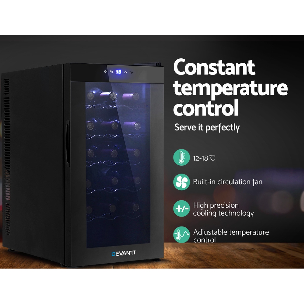 Devanti Wine Fridge Cooler 18 Bottles 7 Devanti Wine Fridge Cooler 18 Bottles - Image 7