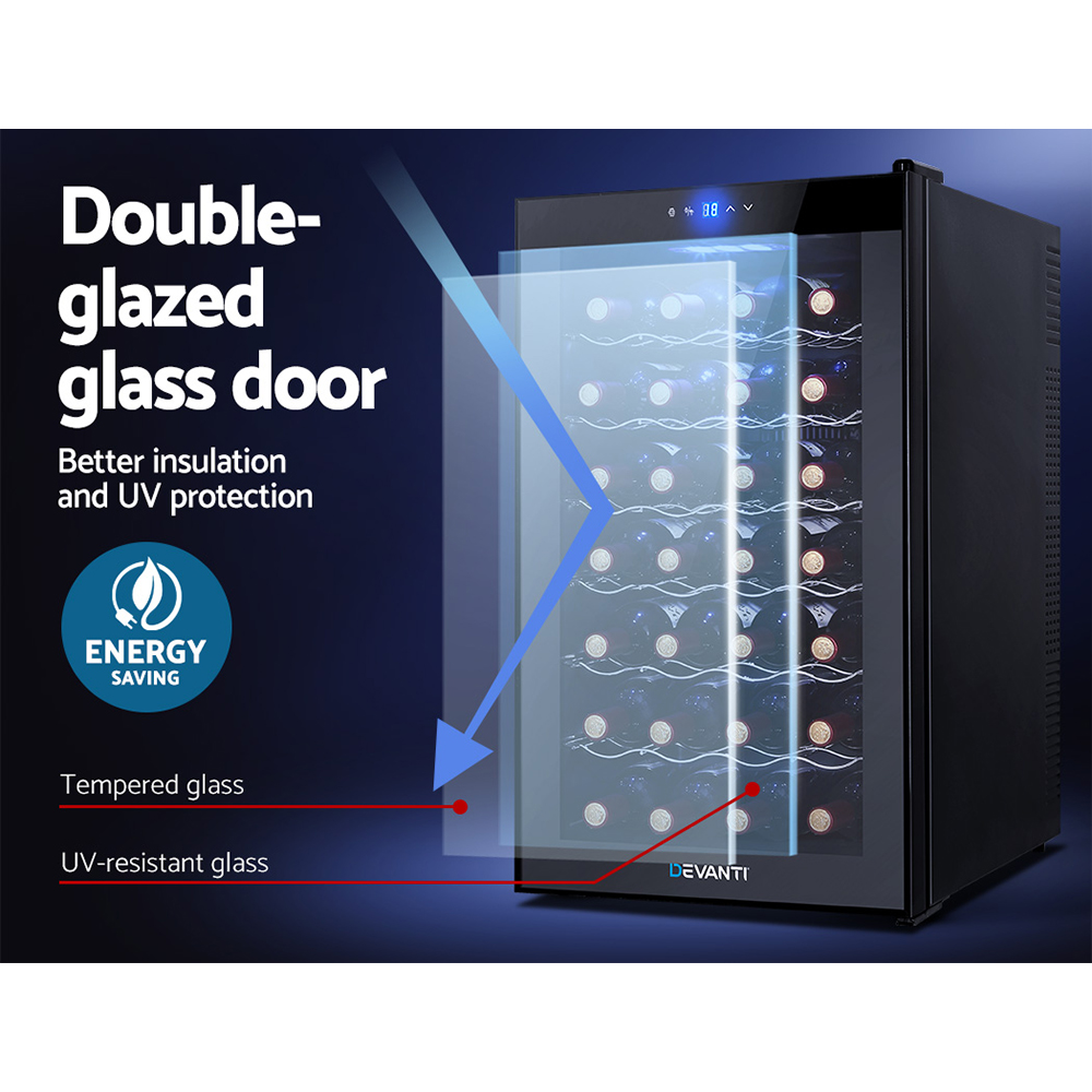 Devanti Wine Fridge Cooler 28 Bottles 6 Devanti Wine Fridge Cooler 28 Bottles - Image 6